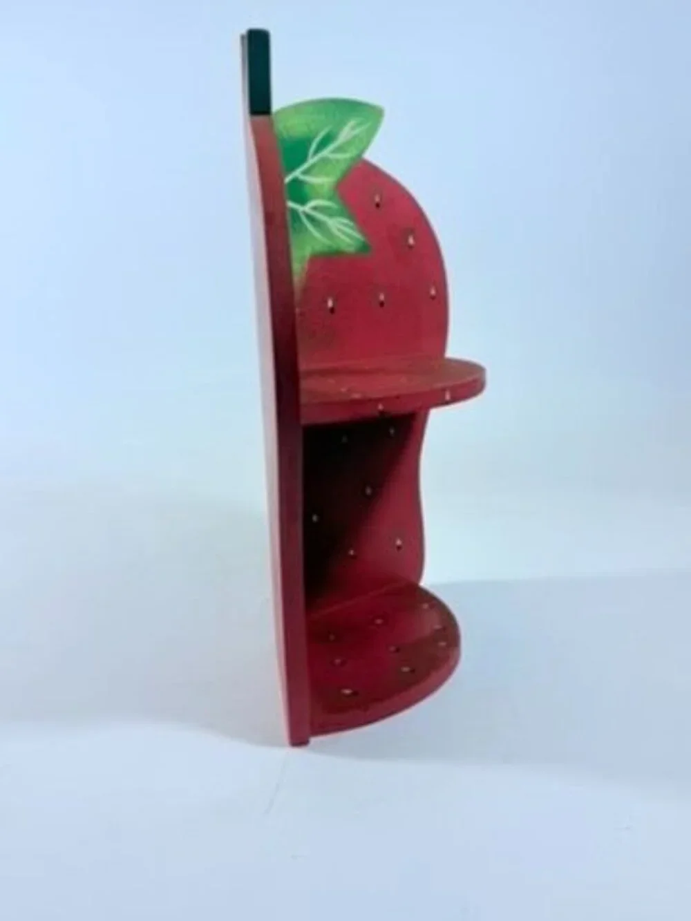 Wall Corner Shelf 90s Strawberry Vintage Wood Hanging Red Hand Painted Farmhouse - Picture 10 of 16
